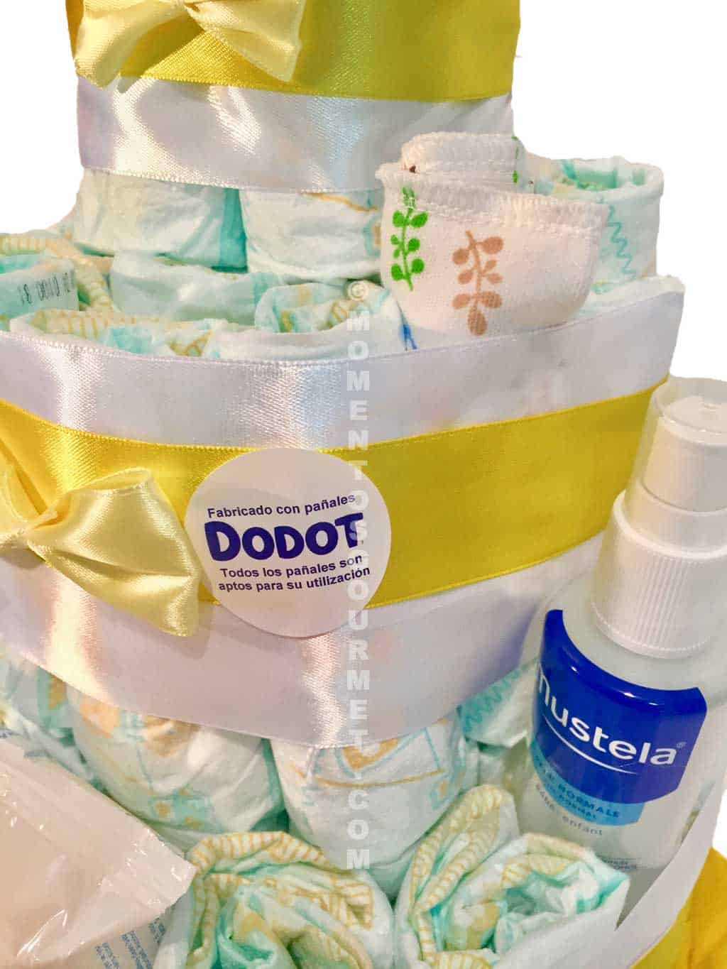 Tarta de pañales DODOT Mustela azul (Talla 2 (3-6 kg)) by MomentosGourmet  Regalo para bebé muy práctico. Cesta Canastilla recién nacido. Diaper Cake  : : Bebé